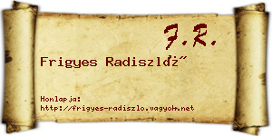 Frigyes Radiszló névjegykártya